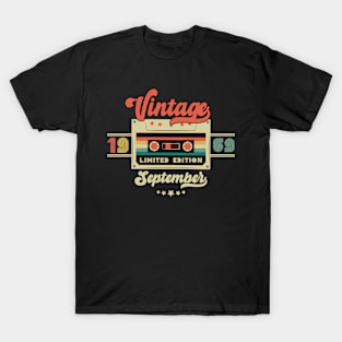 Vintage September 1969 Music Cassette - Limited Edition - 53 Years Old Birthday Gifts T-Shirt